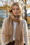 Unisex Soft Textured Tasseled Winter Boucle Scarf Shawl Set of 2 - 6