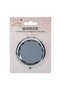 Double Round Pocket Mirror Silver with Diamond Pattern 7cm - 2
