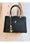 Faux Leather Women's Bag with Shoulder and Hand Straps - 3
