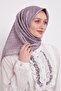 وشاح حريري بنمط الكتابة اليدوية باللون الأرجواني - 3