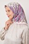 وشاح حريري بنمط أوراق البنفسج