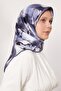 Indigo Lotus Flower Twill Silk Scarf