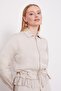 Stone Ruffle Detailed Cupra Skirt Set - 4
