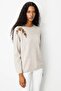 Women's Crew Neck Shoulder Embroidered Wool Sweater V.Beige - 5