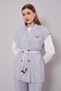 Double Suit with Belt Detail Vest Gray - 4