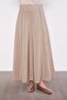 Beige Stripe Lace Detail Skirt Suit - 4