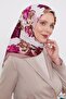 وشاح حريري بنمط تجريدي على شكل وردة - 3