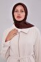 وشاح حريري مونوغرام بحواف بنية اللون من الشوكولاتة - 3