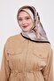 وشاح حريري بنمط أرجواني داكن من قماش التويل - 3