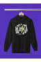 Mama Printed Cotton Long Sleeve Ribbed 3-Ply Hooded Sweatshirt