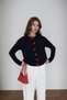 Soft Textured Knitwear Cardigan with Cherry Accessory Detail Aw25Hi0041 - 3