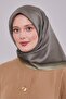 وشاح حريري من التويل مع حواف خضراء - 3