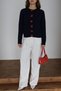 Soft Textured Knitwear Cardigan with Cherry Accessory Detail Aw25Hi0041 - 4