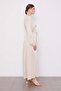 Beige Floral Stone Detailed Cupra Dress - 3