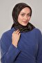 وشاح حريري بنمط البرسيم الصغير باللون البني المر