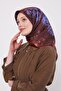 وشاح حريري بنمط الورد التجريدي باللون العنابي الداكن