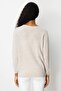Women's Crew Neck Shoulder Embroidered Wool Sweater V.Beige - 4
