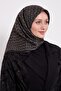 وشاح حريري بنمط الكتابة اليدوية باللون الأسود - 4
