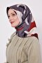 وشاح حريري بنمط دائري بني اللون