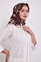 وشاح حريري بنمط تويل مخطط باللون الكرز