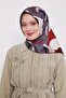 وشاح حريري بنمط دائري بني اللون - 3