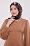 وشاح حريري بنسيج التويل بمظهر انعكاسات القهوة - 2