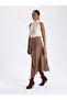 Caramel Draped Midi Skirt - 2