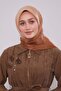 وشاح بلونين بني حليبي ولون العنبر - 3