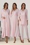 Women's Pink Design Princess Sleeve Maternity Pajama Set Nightgown 4-Piece Set - 2