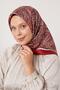 وشاح حريري بنمط عرقي أحمر - 4