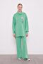 Green Pearl Sleeve Detailed Sports Suit