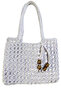- Emine 9106 Hand Knitted Combed Cotton Fabric Shoulder Bag with Wooden Bead Detail - 27 X 21