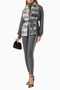 Fur Tie-Detail Jacket, Gray Stylish and Luxurious Women's Fur Detailed Jacket - 2