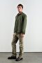 Men's Oversized Dressed-Up Velvet Khaki Shirt - 5