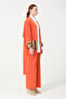 Hatunatila Hera Fabric Oversized Cardigan Set with Pocket and Sleeve Detail 5005 Orange - 5