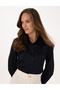 Navy Blue Comfort Fit Long Sleeve Satin Shirt 50318218-Vr033 - 2