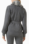 Fur Tie-Detail Jacket, Gray Stylish and Luxurious Women's Fur Detailed Jacket - 3