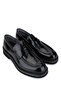 Men's Genuine Leather Black Opening Loafer Shoes - 2