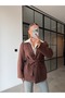 Brown Suede Jacket with Belt at the Waist