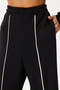 Contrast Stripe Detailed Knitted Top and Bottom Set Lzv0034 Black - 6