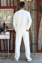 Men's Corduroy Striped Regular Long Sleeve Sweatshirt with Pockets Elastic Waist Lace-Up Pants Set - 6