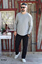 Men's Corduroy Striped Regular Long Sleeve Sweatshirt with Pockets Elastic Waist Lace-Up Pants Set - 3