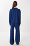 Contrast Stripe Detailed Knitted Top and Bottom Set Lzv0034 Dark Blue - 6