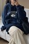 Unisex Football Printed Oversize Sweatshirt