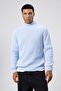 Oversize Knitwear High Neck Sweater Baby Blue - 3