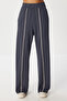 Contrast Stripe Detailed Knitted Top and Bottom Set Lzv0034 Smoked - 5