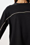 Contrast Stripe Detailed Knitted Top and Bottom Set Lzv0034 Black - 5