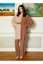 Contrast Color Belt Detailed Tunic & Trousers Set - Mink-Beige -