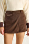 Women's Bitter Brown Cashew Mini Short Skirt 60283618 - 5