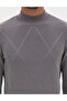 Gray Slim Fit Half Turtleneck Knitwear Sweater 50317520-Vr024 - 6